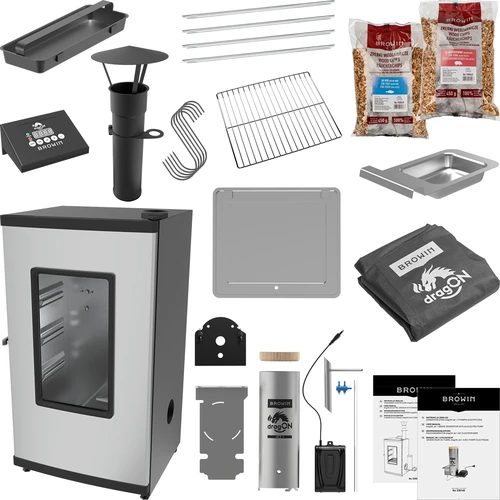 Elektrisk røgovn – dragON med røggenerator, digital, 65 L - 2