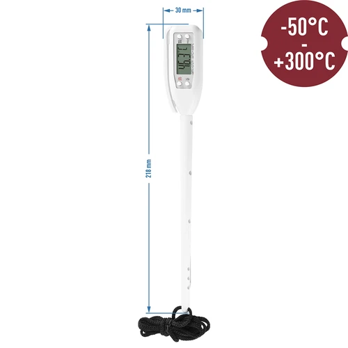 Elektronisk køkkentermometer (-50°C til +300°C) med etui, hvid - 2
