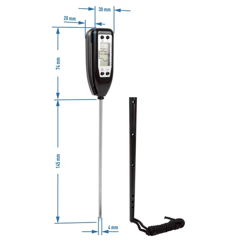 Elektronisk køkkentermometer (-50°C til +300°C) med etui, sort - 2