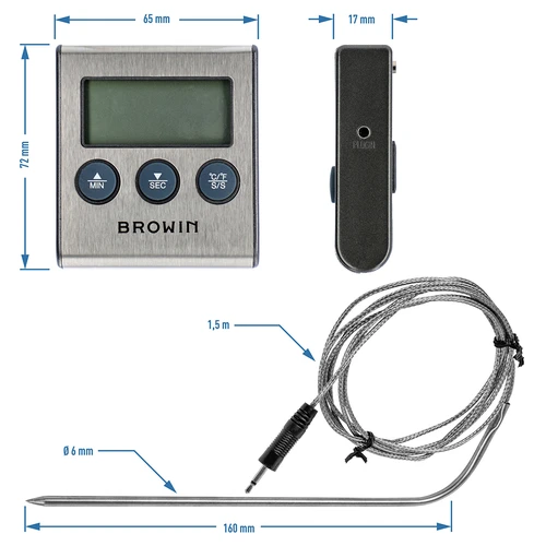 Elektronisk køkkentermometer med sonde (0°C til 250°C) - 9