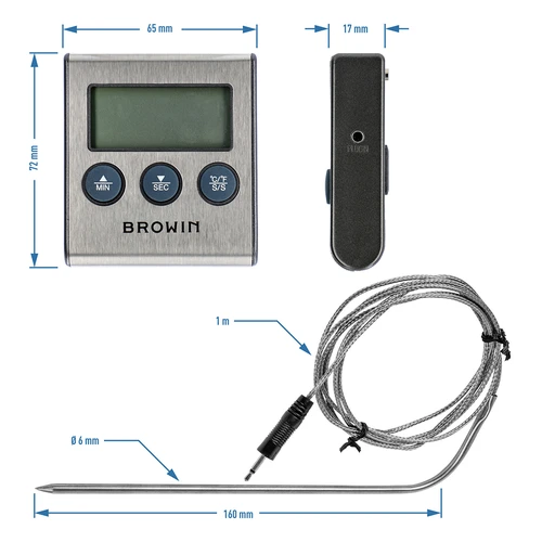 Elektronisk køkkentermometer med sonde (0°C til 250°C) - 9