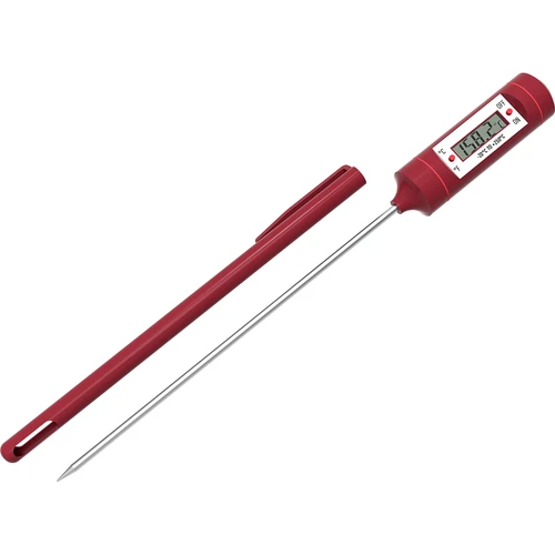 Elektronisk køkkentermometer, LCD (-20°C til +250°C), rød