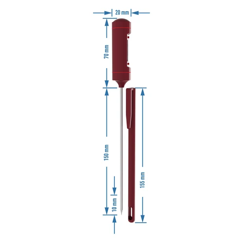 Elektronisk køkkentermometer, LCD (-20°C til +250°C), rød - 5