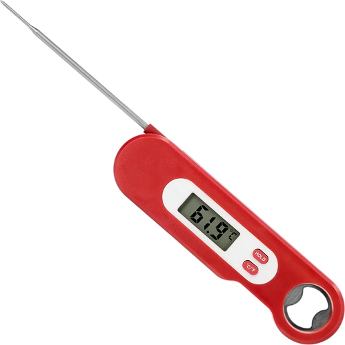 Elektronisk madlavningstermometer med sammenklappelig føler (-50/+300℃), rød - 3