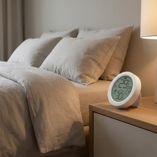 Elektronisk termometer fra Soens - med ekstern føler, rundt hvidt - 6