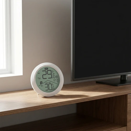 Elektronisk termometer fra Soens – med ekstern sensor, rundt, hvidt - 7