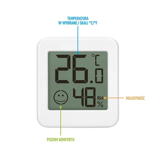 Elektronisk termometer med komfortindikator, hvid - 8