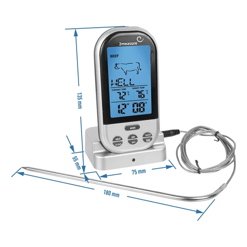 Elektronisk trådløst køkkentermometer med sonde (0°C til 250°C) - 3