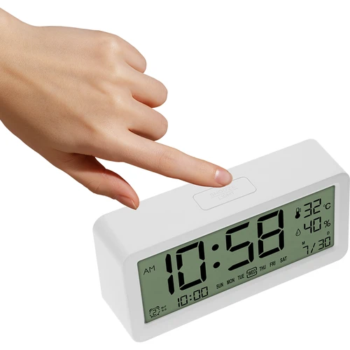 Elektronisk vejrstation Soens – hvid, med ur og kalender - 3