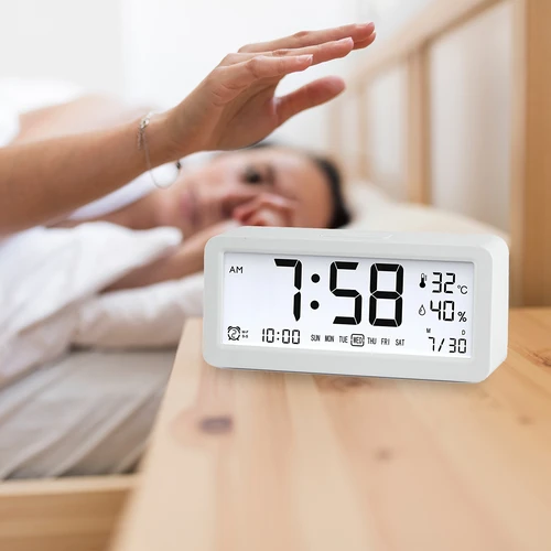 Elektronisk vejrstation Soens – hvid, med ur og kalender - 7