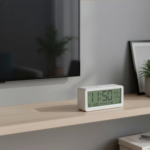 Elektronisk vejrstation Soens – hvid, med ur og kalender - 9