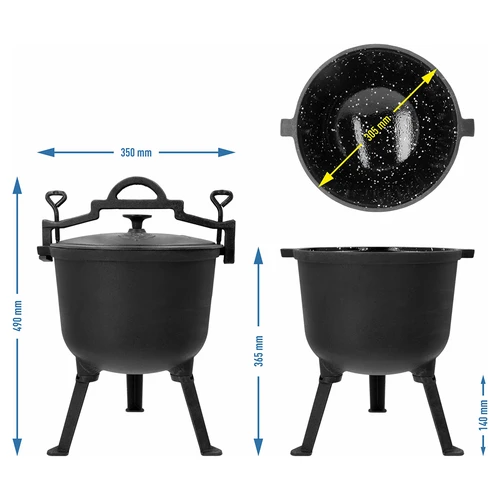 Emaljeret støbejernsgryde, 10 l - 5