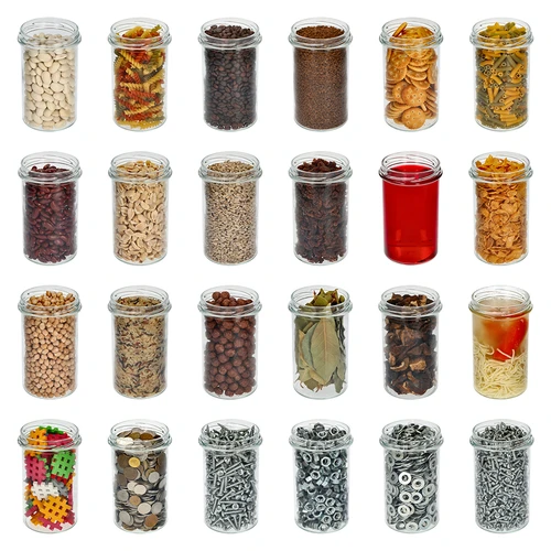 Enkel krukke 545ml (fi 82) - med sort låg, 6 stk. - 7