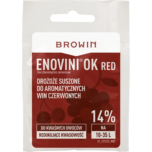 Enovini® OK RED - vinfremstillingsgær der reducerer syreindhold 7 g  - 1 