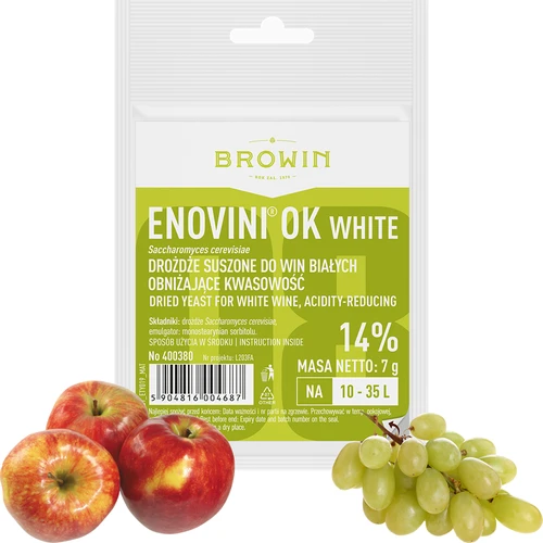Enovini® OK WHITE - vinfremstillingsgær der sænker syreindhold 7 g - 3