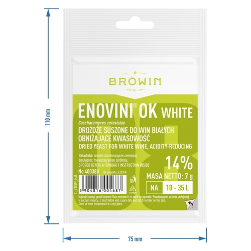 Enovini® OK WHITE - vinfremstillingsgær der sænker syreindhold 7 g - 4