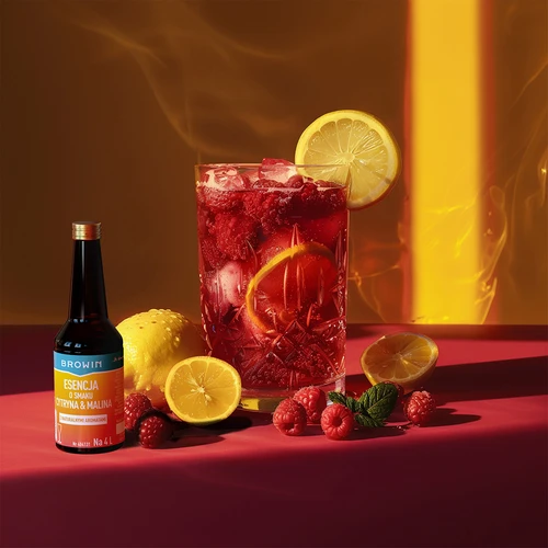 Essens med citron-hindbær smag - 40 ml, til 4L - 8