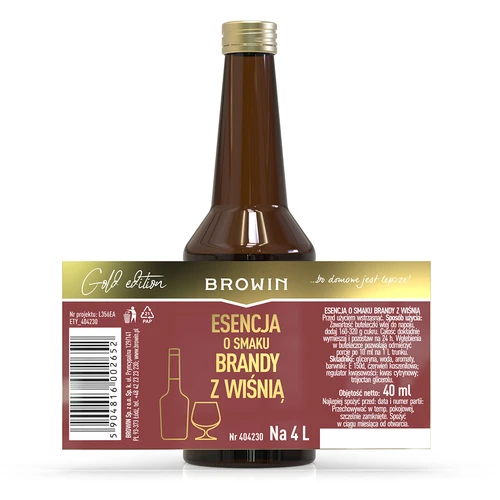 Essens med smag af brandy med kirsebær 40 ml til 4 l - 6