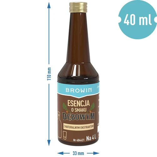 Essens med smag af egetræ med naturlig aroma og ekstrakt - 40 ml, til 4L - 7