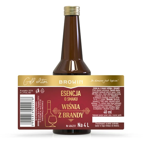 Essens med smag af Kirsebær med brandy, 40 ml - til 4 L - 4