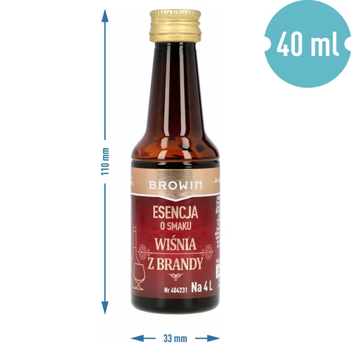 Essens med smag af Kirsebær med brandy, 40 ml - til 4 L - 6