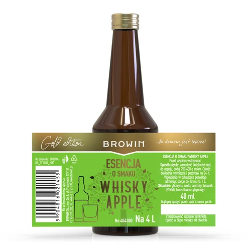 Essens med Whisky Apple-smag - 40 ml, til 4L - 4