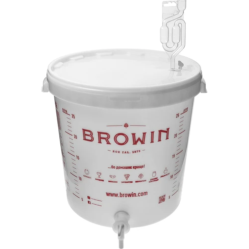 Fermenteringsbeholder 30 L med låg, hane og rør UA  - 1 