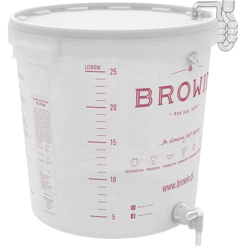 Fermenteringsbeholder 30 L med låg og hane - 4