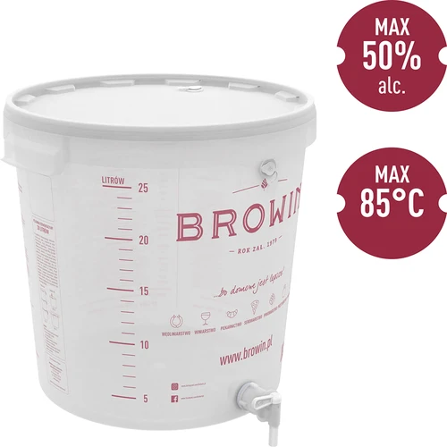 Fermenteringsbeholder 30 L med låg og hane - 3