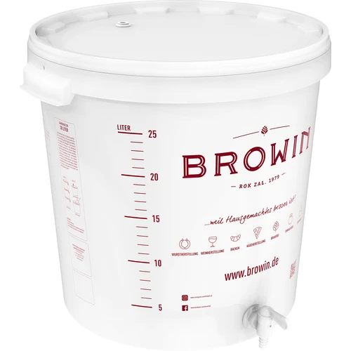 Fermenteringsbeholder 30L med låg og hane DE - 4