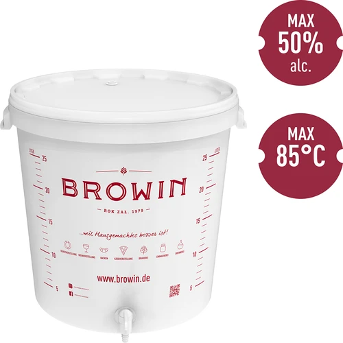Fermenteringsbeholder 30L med låg og hane DE - 2