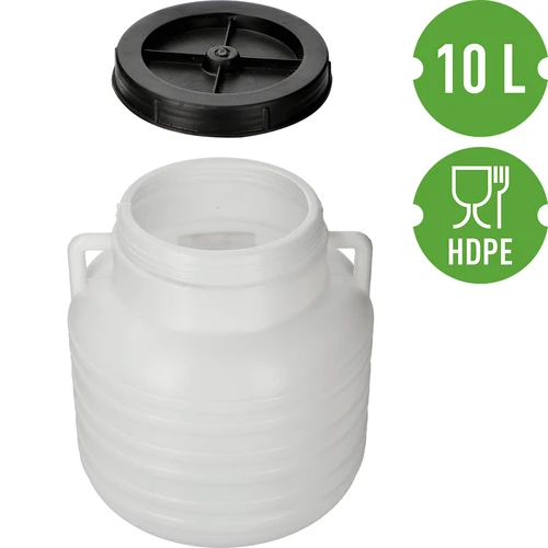 Fermenteringskrukke 10 L - hvid, med håndtag - 3