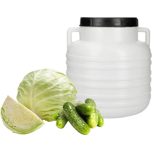 Fermenteringskrukke 10 L - hvid, med håndtag - 4