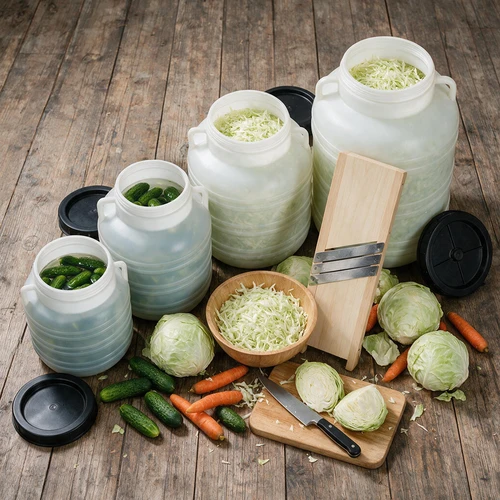 Fermenteringskrukke 10 L - hvid, med håndtag - 10