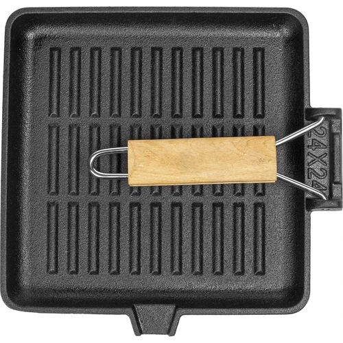 Firkantet støbejernspande, 22 cm - 2