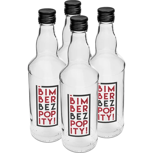 Flaske 0,5 L med låg og 2-farvet tryk Bimber Uden Chaser - 4 stk. - 2
