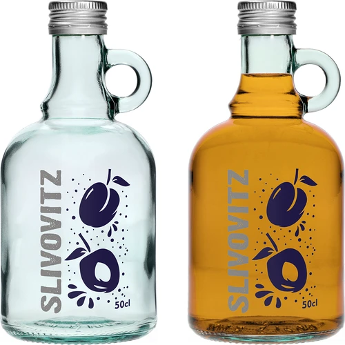 Flaske 0,5 L med låg og 2-farvet tryk Slivovitz - 4 stk. - 4