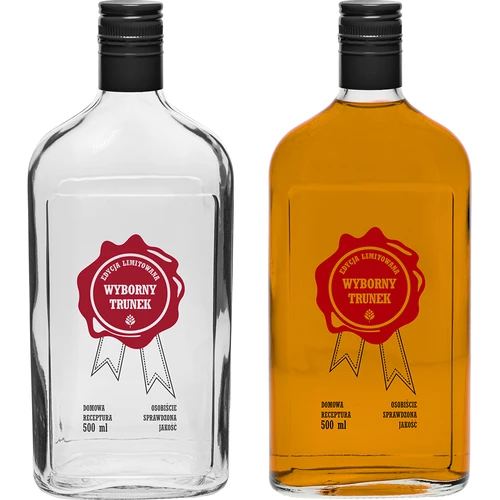 Flaske 0,5 L med låg og 2-farvet tryk Udmærket Drik - 4 stk. - 6