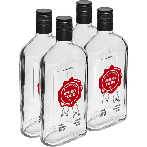 Flaske 0,5 L med låg og 2-farvet tryk Udmærket Drik - 4 stk. - 2