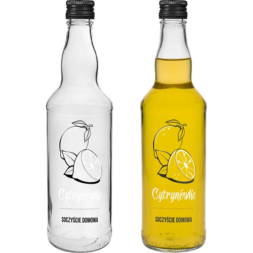 Flaske 0,5 L med låg og tryk Citronlikør 4 stk - 3