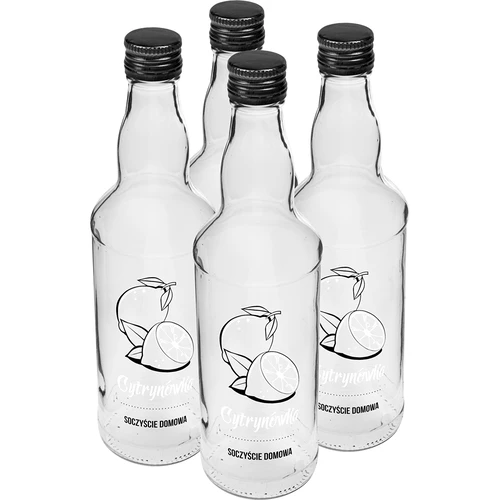 Flaske 0,5 L med låg og tryk Citronlikør 4 stk - 2
