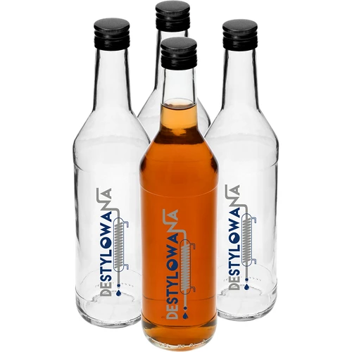 Flaske 0,5 L med låg og tryk Destilleret - 4 stk.  - 1 