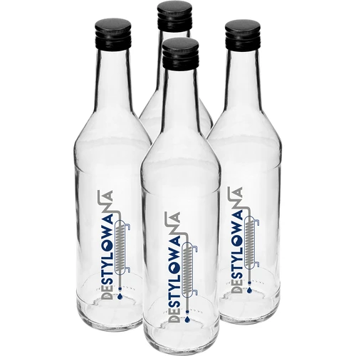 Flaske 0,5 L med låg og tryk Destilleret - 4 stk. - 2