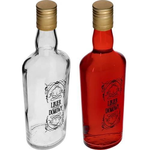 Flaske 0,5 L med låg og tryk Hjemmelavet likør - 4 stk. - 7