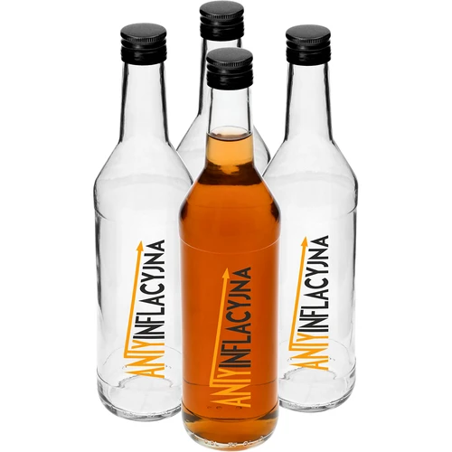 Flaske 0,5 L med skruelåg og tryk Anti-inflation - 4 stk.  - 1 