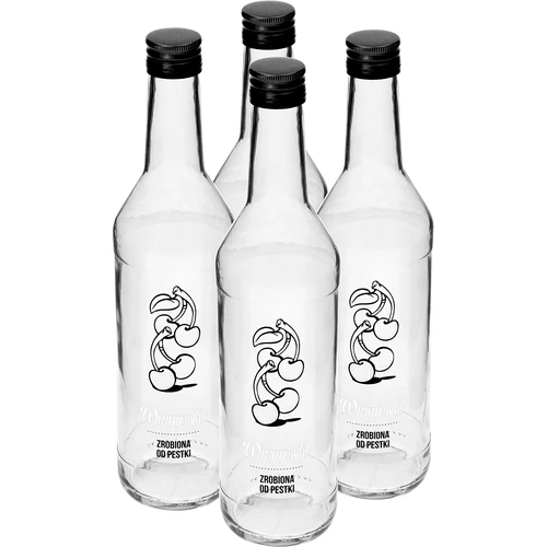 Flaske 0,5 L med skruelåg og tryk Kirsebærlikør - 4 stk. - 2