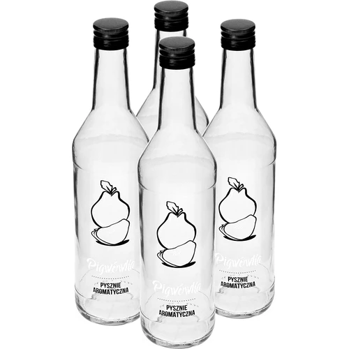 Flaske 0,5 L med skruelåg og tryk Kvede - 4 stk. - 2