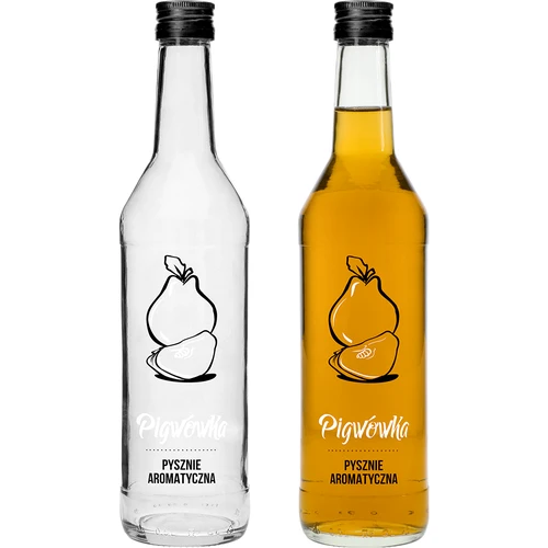 Flaske 0,5 L med skruelåg og tryk Kvede - 4 stk. - 3
