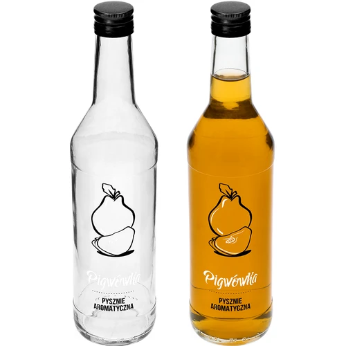 Flaske 0,5 L med skruelåg og tryk Kvede - 4 stk. - 4