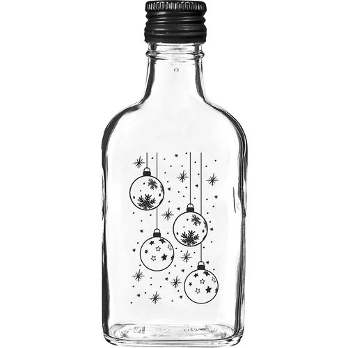 Lommelærke-flaske 200 ml med skruelåg, tryk "Julekugler", 1 stk.